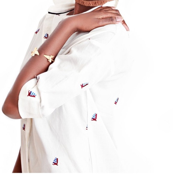 FRNCH | Sailboat Shirt Dress White Size Small/ Med - Picture 2 of 10
